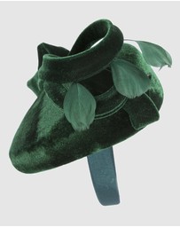 Max Alexander - Velvet Green Winter Pillbox Fascinator