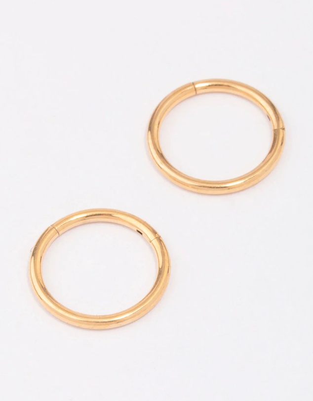 Lovisa - Gold Plated Titanium Fine Sleeper Earrings 10mm