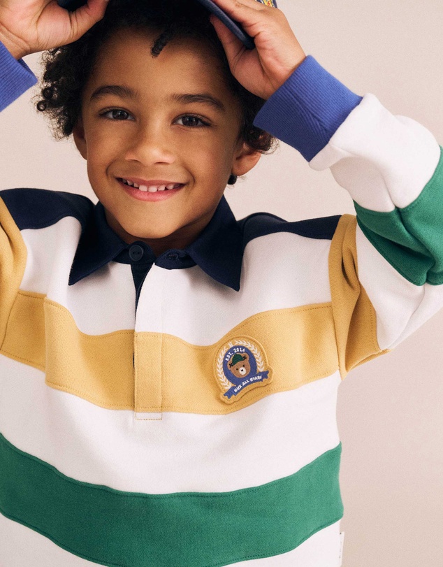 Huxbaby - Colour Block Panelled Rugby Polo - Babies-Kids