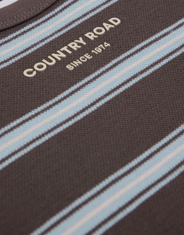 Country Road - Organically Grown Cotton Stripe Long Sleeve Pique T-shirt