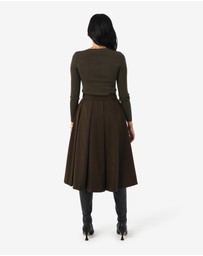Forcast - Ryan Pleated Midi Skirt