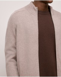 Trenery - Cashmere Zip Through Knit in Natural