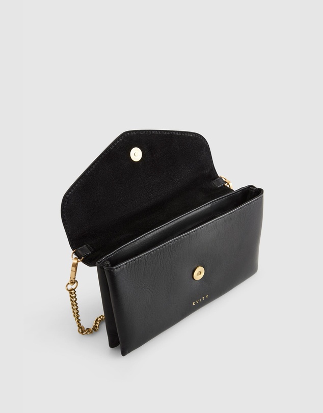 Evity - Lila Leather Chain Crossbody Purse