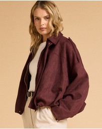MVN - Faux Suede Bomber Jacket