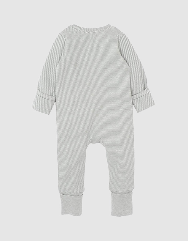 Bebe by Minihaha - Otto Stripe Organic LS Zipsuit - Babies