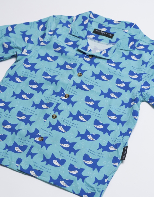 Vacancy Co - Smiley Shark Dress Shirt - Youth