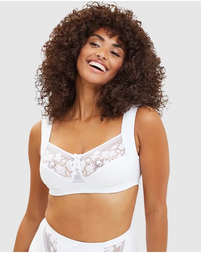 Sans Complexe - Jeanne Wirefree Wide Strap Organic Cotton Bra with Lace