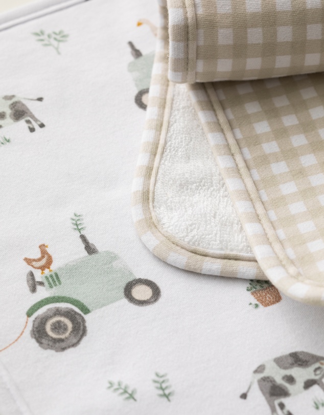 Living Textiles - 3 Pack Organic Wash Cloths - Tractor Ride