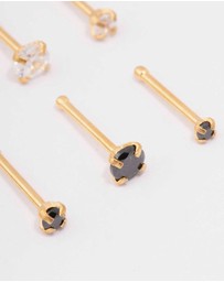 Lovisa - Gold Plated Surgical Steel Graduating Nose Stud 6-Pack