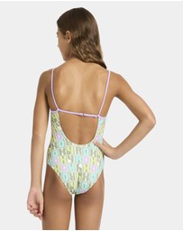 Roxy - Girls 4 to 16 Letter Up One Piece Swimsuit