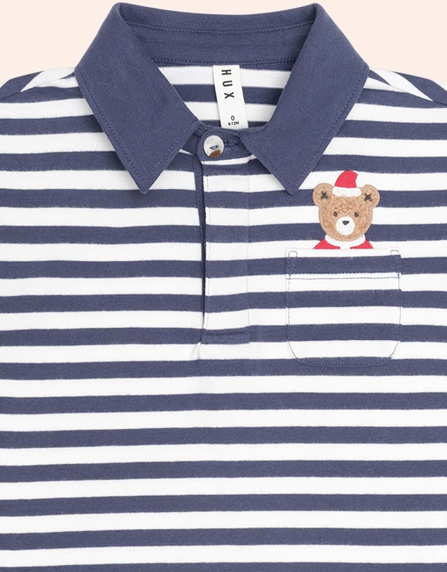 Huxbaby - Stripe Father Huxmas Polo Christmas - Babies-Kids