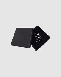 Kuzzoi - ICONIC EXCLUSIVE - Earrings Mens Creole Set Oxidised Gold Plated in 925 Sterling Silver