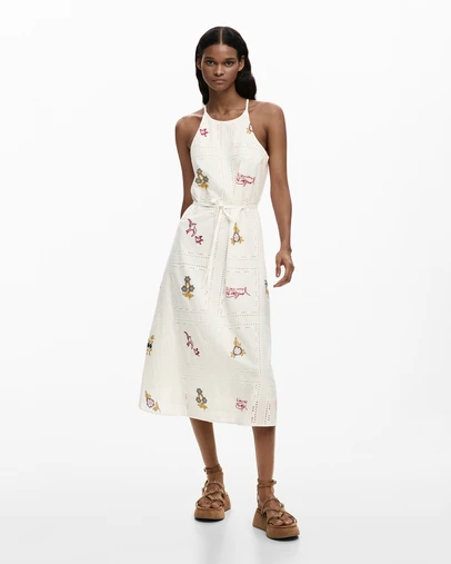 Desigual - Halter dress with embroidery