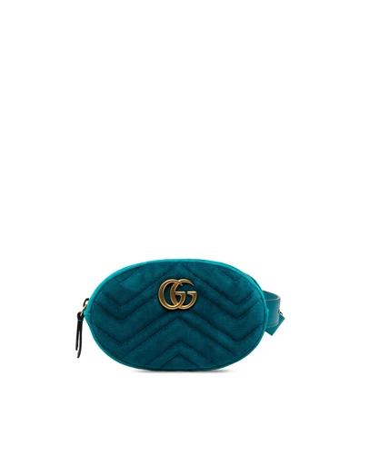 Pre-Loved by Azura Reborn - Pre-Loved GG Marmont Velvet Matelasse Belt Bag