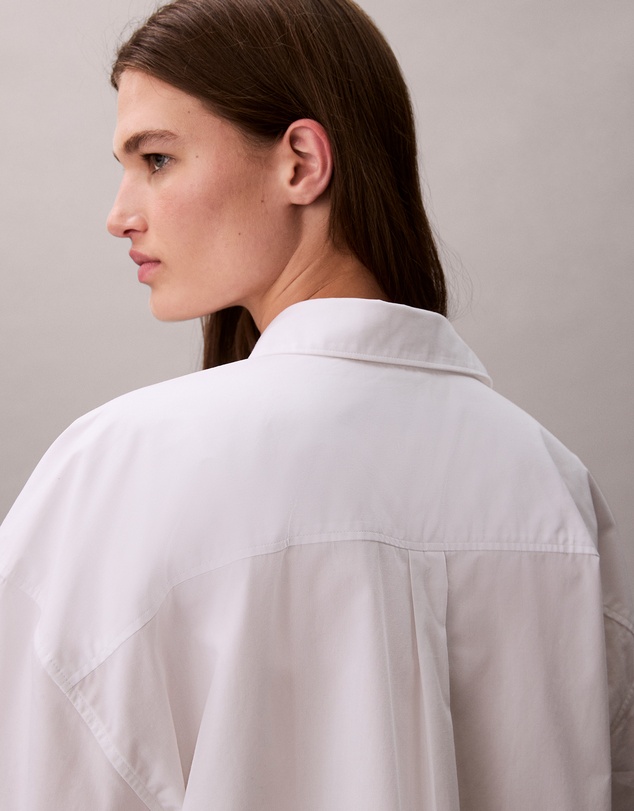Calvin Klein - Poplin Relaxed Cropped Button-Down Shirt