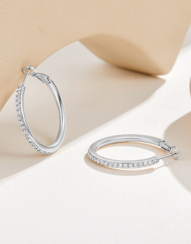 Mestige - Madelyn Hoops - Silver Plated