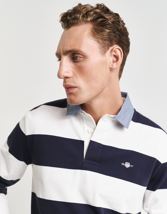 Gant - Chambray Collar Striped Heavy Rugger