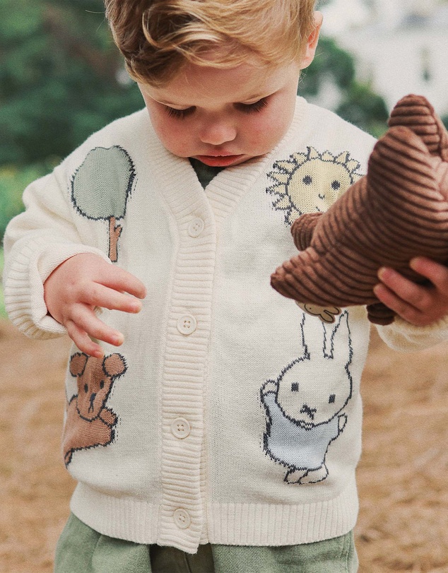 Kynd Baby - Miffy Knit Cardigan in Pristine