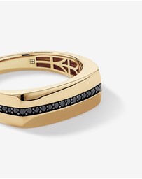 Michael Hill - 0.18 TW Black Diamond Men's Ring in 10kt Yellow Gold