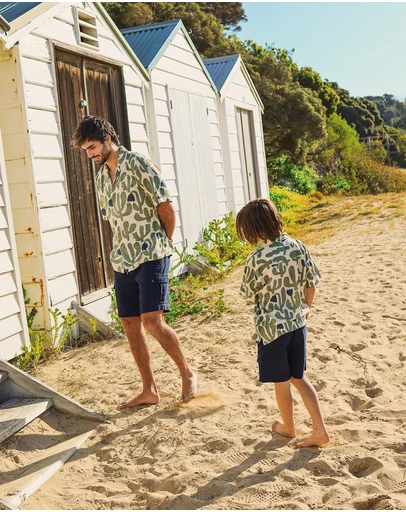 Skwosh - Pablo Prickles Kids Holiday Shirt in Ecru