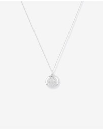 Michael Hill - Diamond Accent Engraved Round Locket With Chain in Sterling Silver