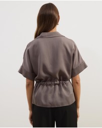 Atmos&Here - Viola Shirt With Adjustable Drawstring At Waist