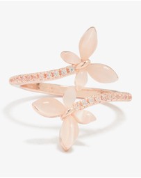 Lovisa - Rose Gold Cubic Zirconia Open Butterfly Ring