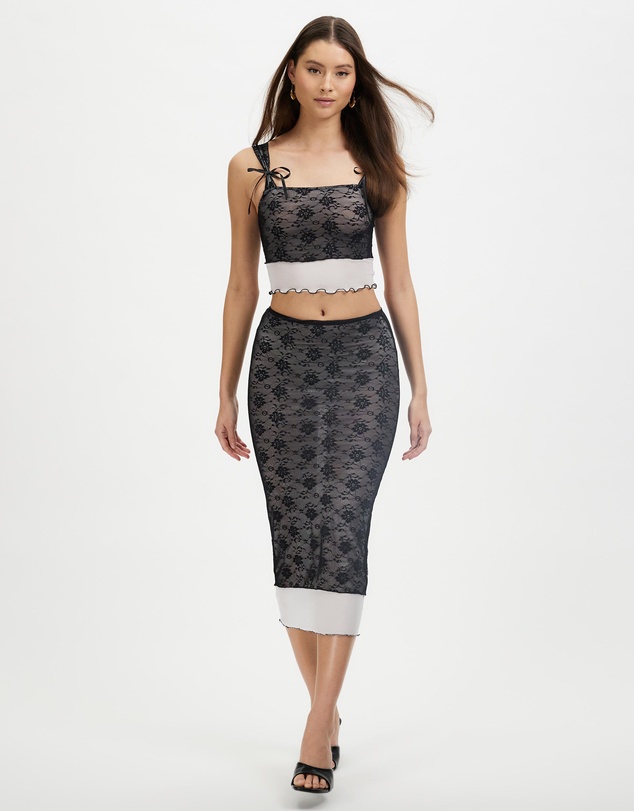 Dazie - Spell On You Lace Midi Skirt