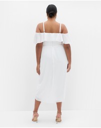 City Chic - Flirtation Drape Midi Dress