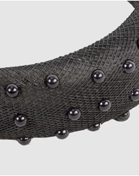 Max Alexander - Black Sinamay Racing Fascinator Headband