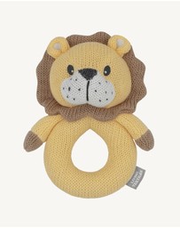 Living Textiles - Knitted Ring Rattle - Leo the Lion