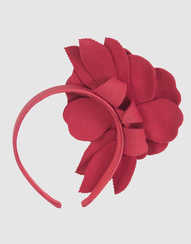 Max Alexander - Felt Red Flower Racing Fascinator Headband