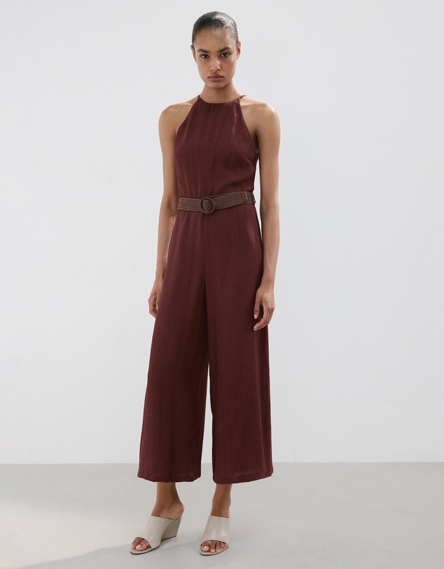 M.N.G - Halter-Neck Jumpsuit with Belt