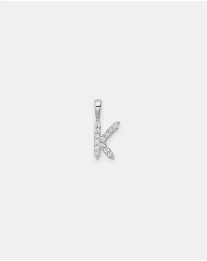 Zoe Olivia - 9K White Gold Lab Grown Diamond Initial K Pendant