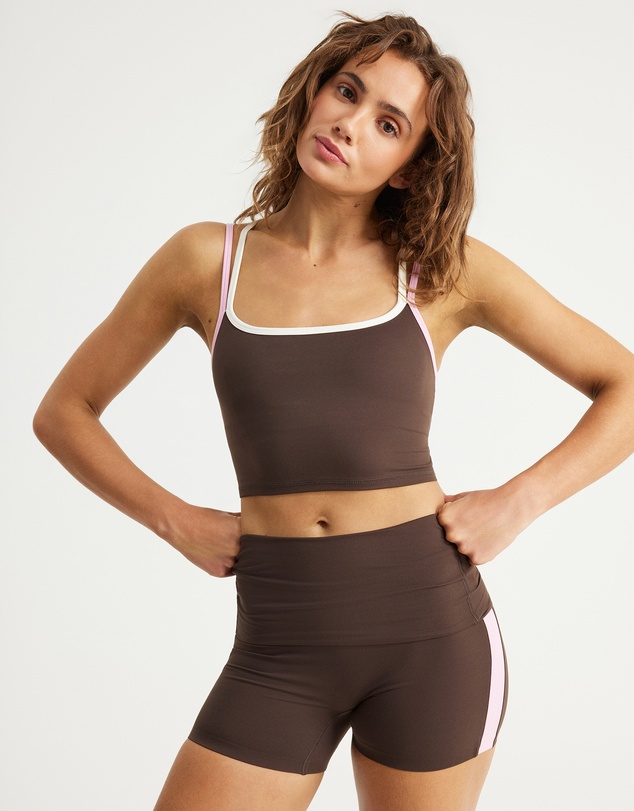Upstate - Air Sculpt 4 Inch Roll Over Short - Espresso /Floss