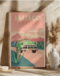 Olive et Oriel - Jalisco Mexico Vintage Travel Poster by The Whiskey Ginger Art Print