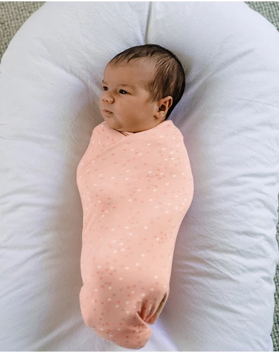 Kynd Baby - Large Stretchy Swaddle in Pink Heart