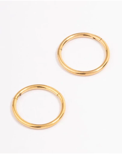 Lovisa - Gold Plated Surgical Steel Fine Sleeper Earrings 8mm