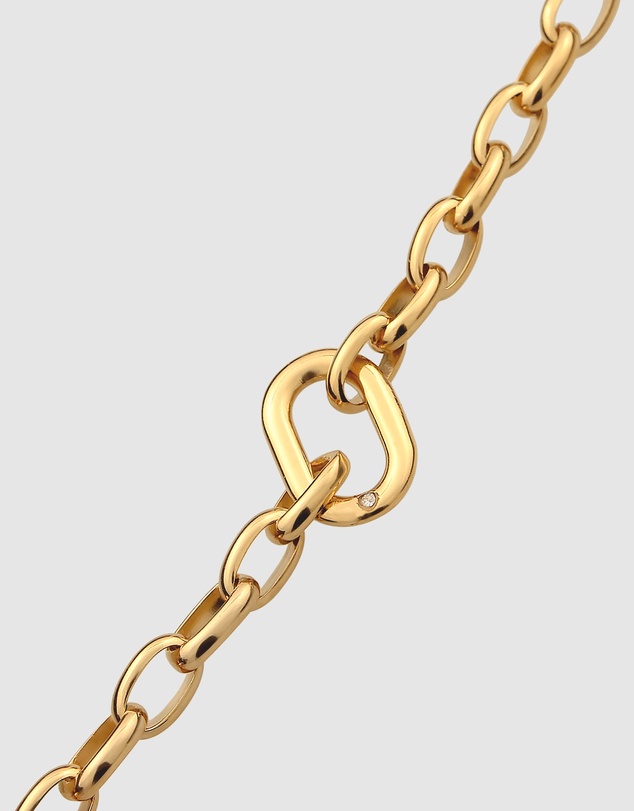 Kuzzoi - ICONIC EXCLUSIVE - Bracelet Male Crystals Link Chain with Crystal 925 Sterling Silver Bicolor