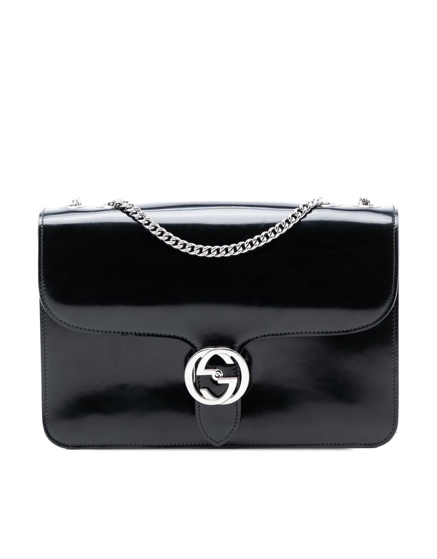 Pre-Loved by Azura Reborn - Pre-Loved Medium Polished Calfskin Dollar Interlocking G Crossbody