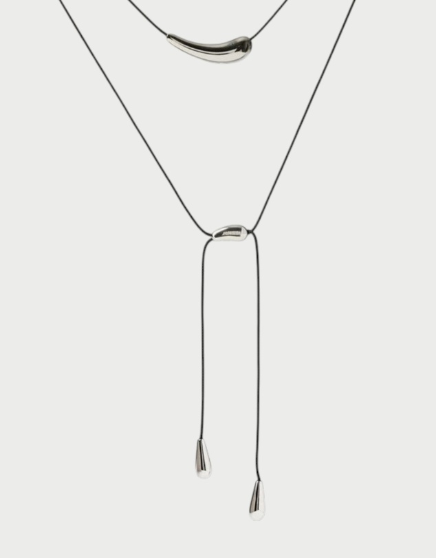 PDPAOLA - Orbit Cord Necklace Silver