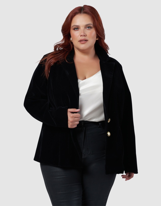 Pink Dusk by Curve Project - Suddenly Fine Velvet Blazer