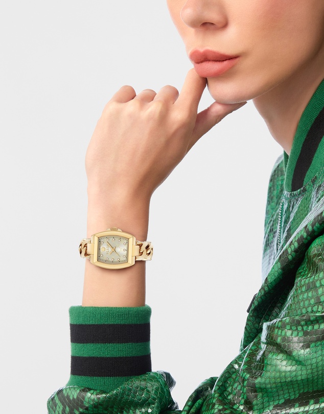 Philipp Plein - Philipp Plein Supreme 30mm Gold-Tone Dial Recycled Gold-Tone Stainless Steel Chain Strap Watch