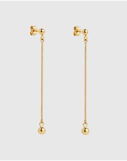 Najo - Sunbeam Yellow Gold Stud Drop Earrings