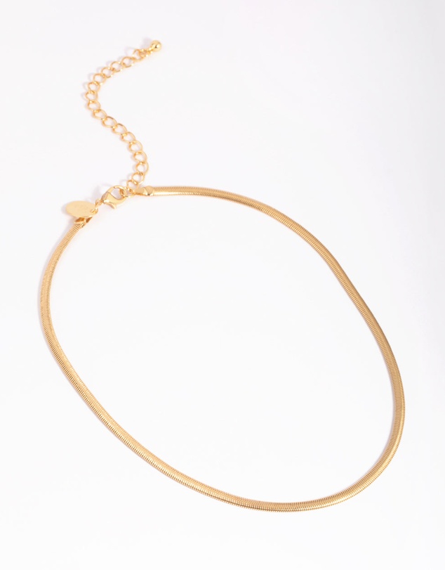 Lovisa - Gold Plated 35cm Flat Snake Necklace