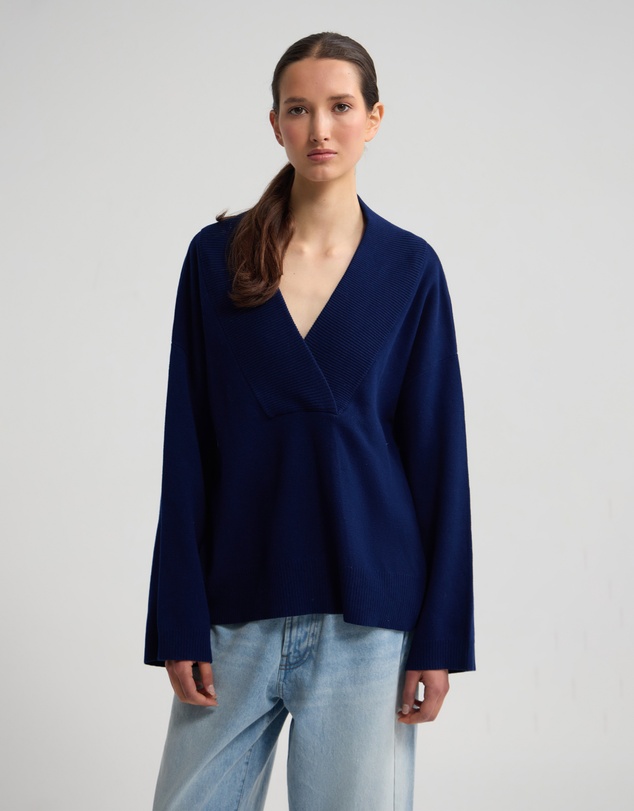 Oxford - Pia Cotton V-Neck Knit