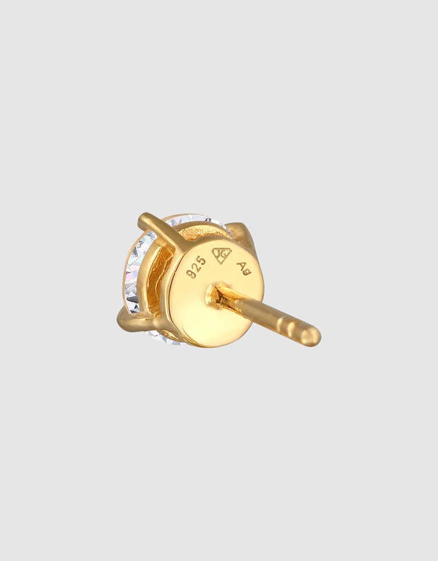 Kuzzoi - ICONIC EXCLUSIVE - Earrings Male Stud Swarovski® Crystals Single 925 Sterling Silver Gold Plated