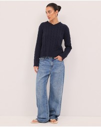 Calli - Leo Wool Blend Cable Knit Jumper