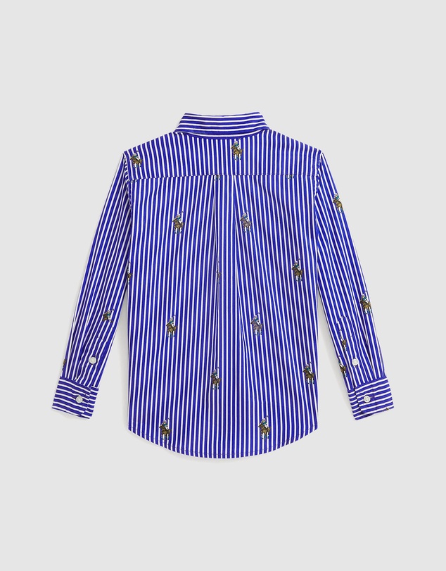 Polo Ralph Lauren - Polo Bear Striped Cotton Shirt - Babies-Kids