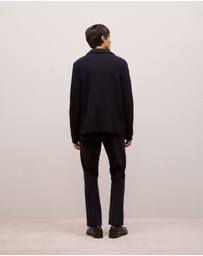 Trenery - Merino Lapel Cardigan in Navy